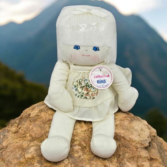 1980 NEW with Tags Gund Cottontot 10" Cloth Doll Yarn Hair Vintage Stuffed Toy - Picture 5 of 15